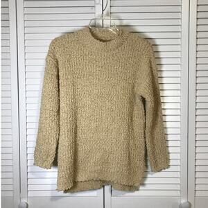 Khaki High Neck Long-Sleeve Winter Women Sweater